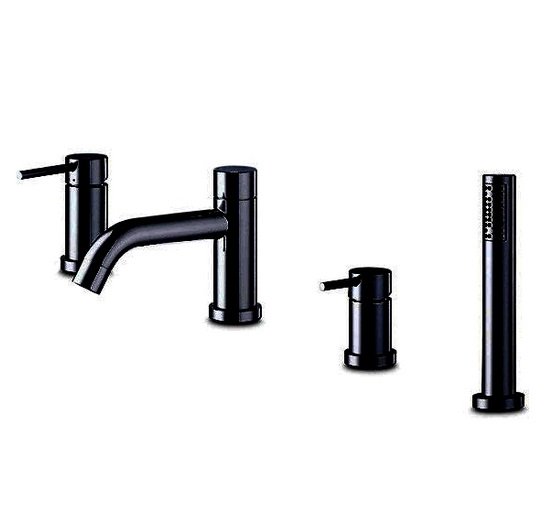 Змішувач для ванни Vema Maira на борт ванни з ручним душем чорний матовий V27150F0202