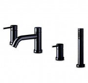 Смеситель на борт ванны Vema Maira с ручным душем черный матовый V27150F0202