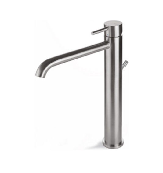 Смеситель для раковины Vema Tiber steel с донным клапаном нержавеющая сталь V17020AC001