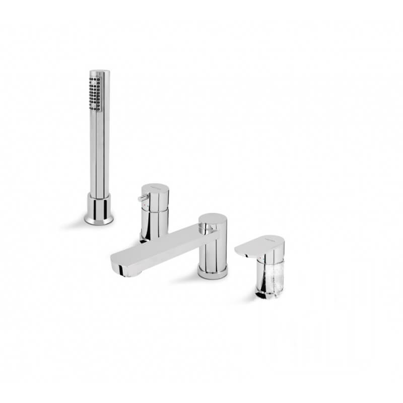 Смеситель на борт ванны  Vema Plavis с ручным душем хром V01150B0010