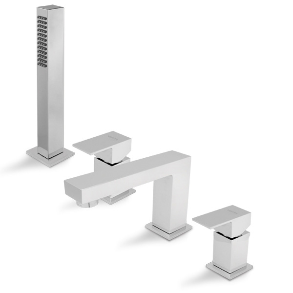 Змішувач для ванни Vema Tamesis на борт ванни з ручним душем хром V02150B0010