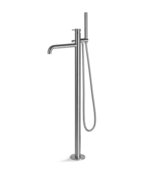 Змішувач для ванни Vema Tiber steel підлоговий з ручним душем нержавіюча сталь V17190AC001