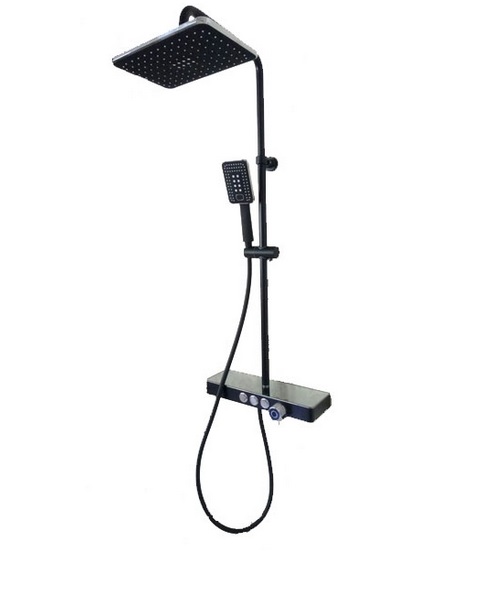 Душова стійка для душа Vema Wellness з термостатом чорний матовий V08232F0202