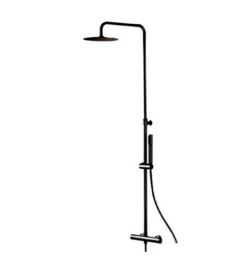 Душевая стойка для душа Vema Wellness с термостатом черный матовый V08230F0202