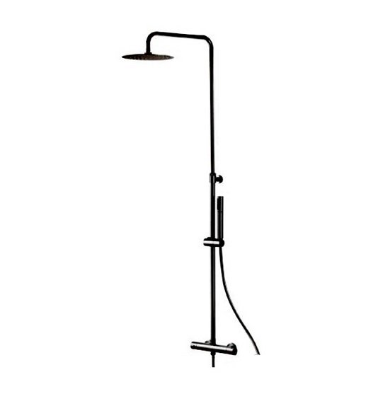 Душевая стойка для душа Vema Wellness с термостатом черный матовый V08230F0202