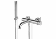 Смеситель для ванной Vema Tiber steel с ручным душем нержавеющая сталь V17081A005