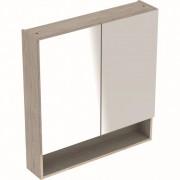 Зеркальный шкаф Geberit Selnova Square подвесной 78,8х17,5 см ДСП светлый орех 501.271.00.1