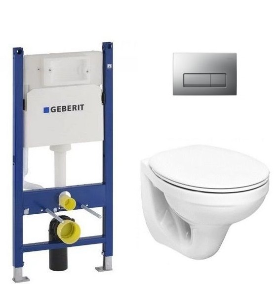 Унитаз Kolo Idol с сидением инсталляцией Geberit Duofix и смывной клавишей Delta 51 M1310000U+458.126.00.1+115.105.46.1