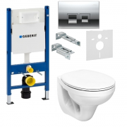 Унитаз Kolo Idol с сидением инсталляцией Geberit Duofix и смывной клавишей Delta 50 M1310002U+458.168.21.1