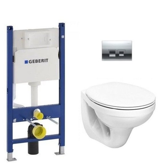 Унитаз Kolo Idol с сидением инсталляцией Geberit Duofix и смывной клавишей Delta 50 M1310000U+458.126.00.1+115.135.21.1