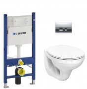 Унитаз Kolo Idol с сидением инсталляцией Geberit Duofix и смывной клавишей Delta 50 M1310000U+458.126.00.1+115.135.21.1