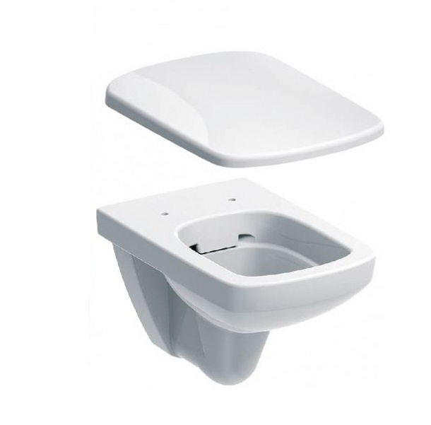 Унитаз подвесной Geberit Selnova Square 35х53 см с сидением с крышкой Soft-Close белый 500.275.01.1+500.336.01.1