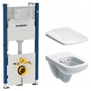 Унитаз подвесной Geberit Selnova Square с сидением и инсталляцией Geberit Duofix 500.275.01.1+500.336.01.1+458.126.00.1
