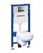 Унитаз подвесной Kolo Idol с сидением инсталляцией Geberit Duofix Pro 20 и клавишей смыва Delta 20 118.315.21.1