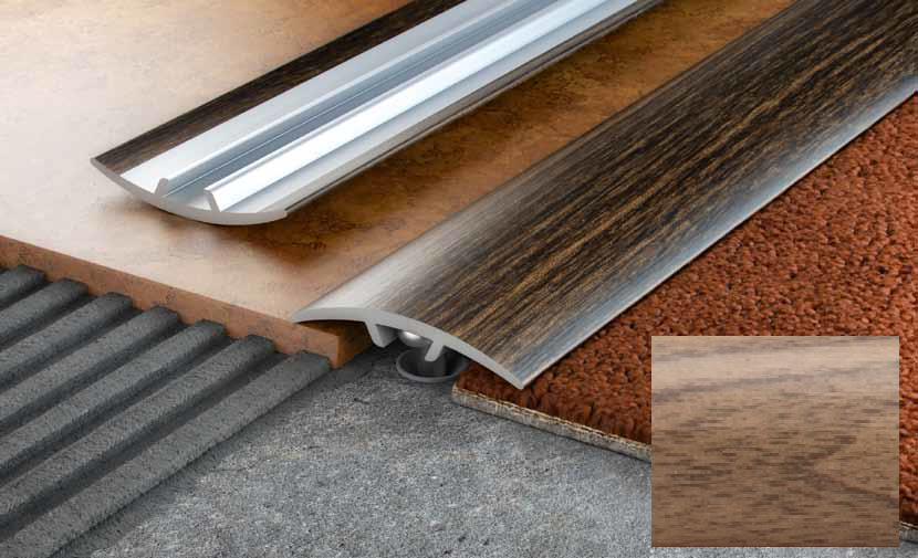 Алюминиевый порог Salag Stratus S10 с клеем 1.82 м мербау S10C17