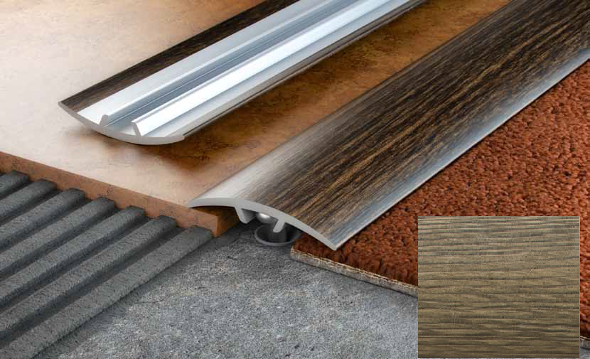 Алюминиевый порог Salag Stratus S10 с клеем 1.82 м старое дерево S10C24