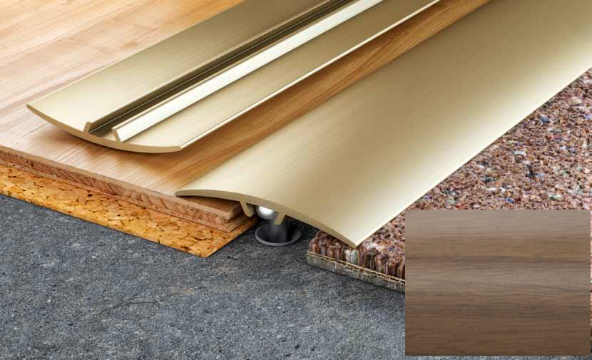 Алюмінієвий поріг Salag Stratus S11 з клеєм 1.82 м волоський горіх S11C18