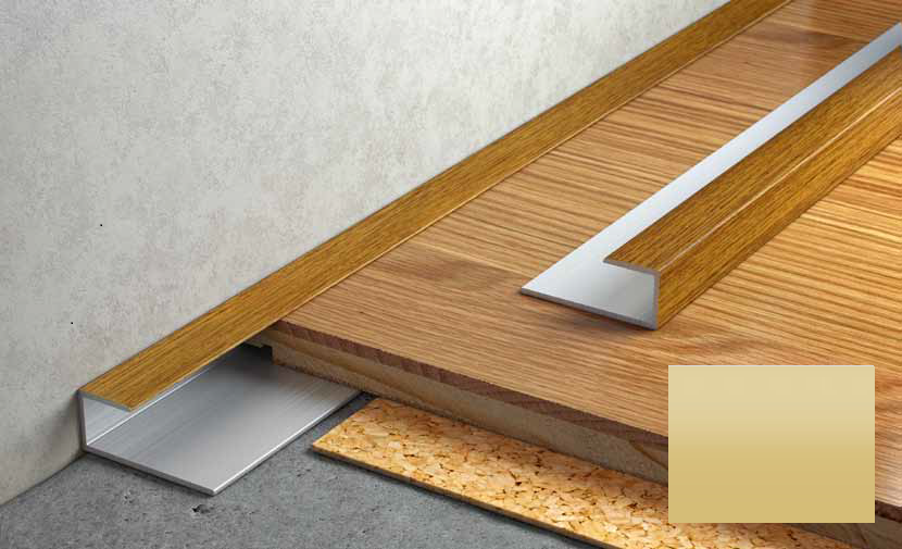 Алюмінієвий поріг з клеєм Salag Stratus S13 1.82 м золотий анодований S13C10