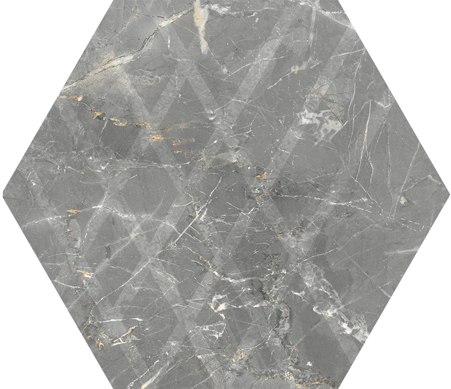 Плитка керамогранит Paradyz Marvelstone Light Grey Heksagon Gres Szkl. Mat. 19,8х17,1 см R---198X171-1-MARV.LG
