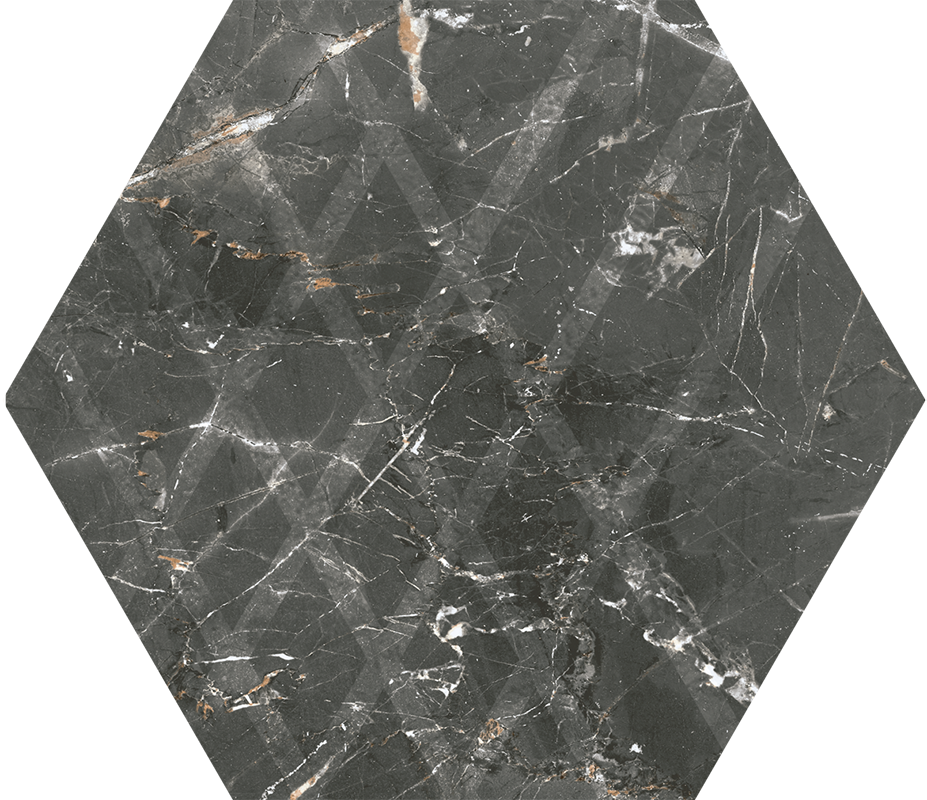 Плитка керамограніт Paradyz Marvelstone Grey Heksagon Gres Szkl. Mat. 19,8х17,1 см R---198X171-1-MARV.GR
