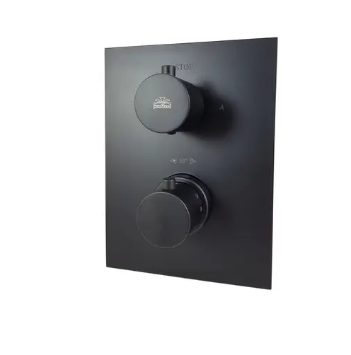 Змішувач для душу прихованого монтажу Paffoni Light з термостатом 3 споживача чорний матовий LIQ 519 NO/M