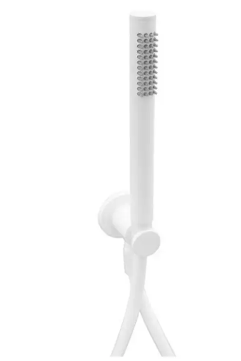 Душовий набір Paffoni Tondo з тримачом та шлангом білий матовий ZDUP 094 BO