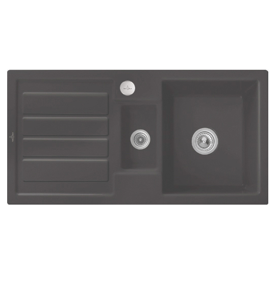 Мойка для кухни Villeroy & Boch Flavia 60 101х51 см керамика graphite 330402i4