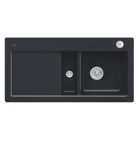 Мийка для кухні Villeroy & Boch Subway 60 100х51 см чаша справа кераміка ebony 671202S5
