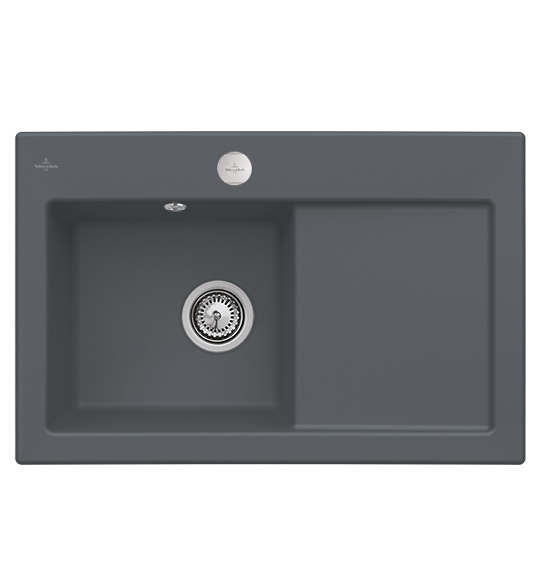 Мийка для кухні Villeroy & Boch Subway 45 78х51 см чаша зліва кераміка graphite 677202i4
