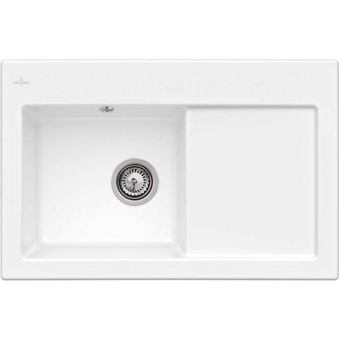 Мийка для кухні Villeroy & Boch Subway 45 78х51 см чаша зліва кераміка stone white 677201RW