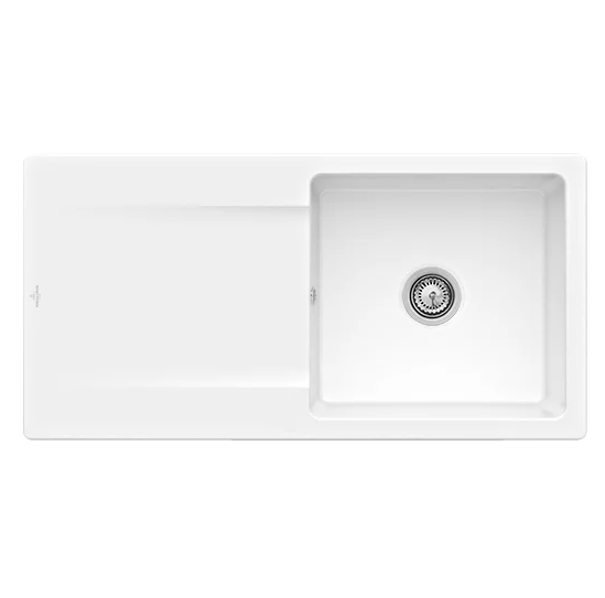 Мийка для кухні Villeroy & Boch Siluet 60 flat 98х49 см кераміка snow white 33361FKG