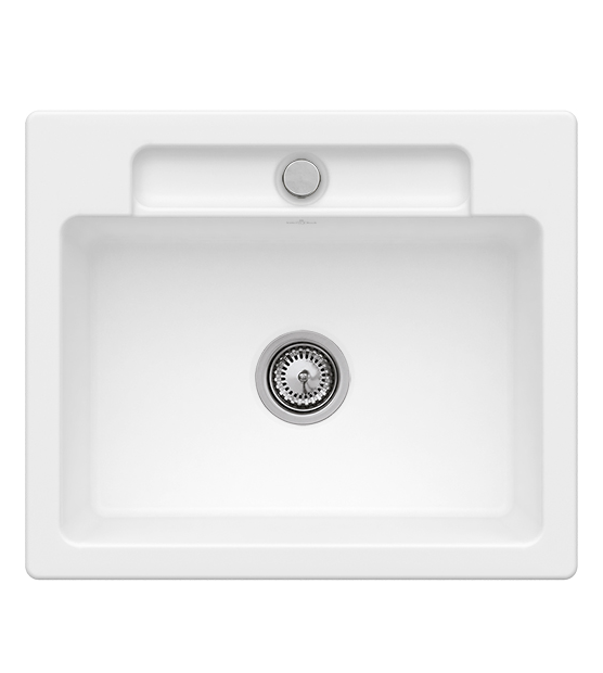 Мийка для кухні Villeroy & Boch Siluet 60 S flat 58х49 см кераміка stone white 33461FRW