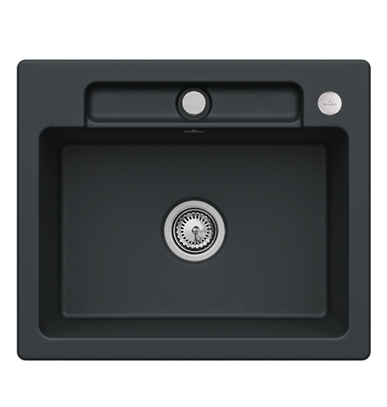 Мийка для кухні Villeroy & Boch Siluet 60 S flat 58х49 см кераміка ebony 33462FS5