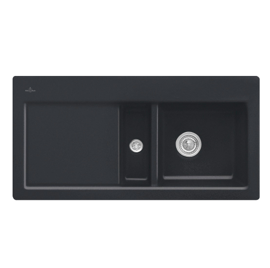 Мойка для кухни Villeroy & Boch Subway 60 Flat 96,5х47,5 см чаша справа керамика ebony 67121FS5