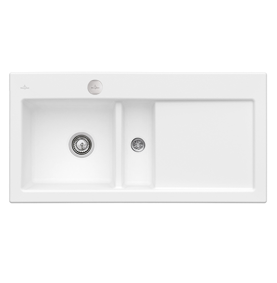 Мийка для кухні Villeroy & Boch Subway 60 Flat 96,5х47,5 см чаша зліва кераміка stone white 67702FRW