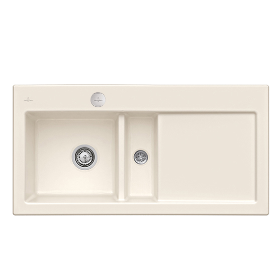 Мийка для кухні Villeroy & Boch Subway 60 Flat 96,5х47,5 см чаша зліва кераміка crema 67702FKR