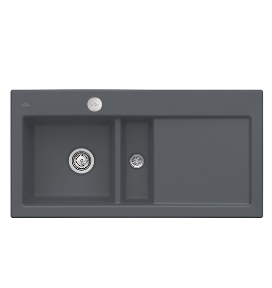 Мойка для кухни Villeroy & Boch Subway 60 Flat 96,5х47,5 см чаша слева керамика graphite 67702Fi4