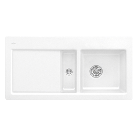 Мийка для кухні Villeroy & Boch Subway 60 Flat 96,5х47,5 см чаша справа кераміка snow white 67121FKG