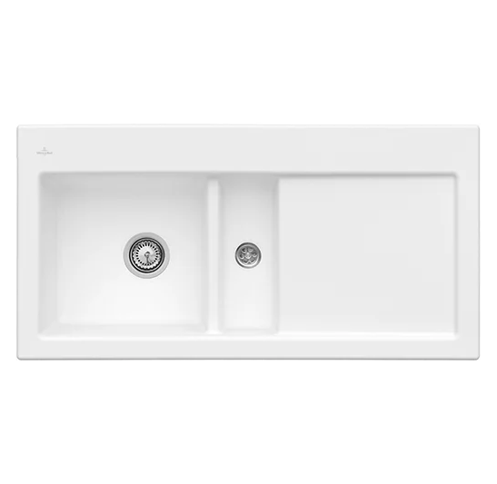 Мойка для кухни Villeroy & Boch Subway 60 Flat 96,5х47,5 см чаша слева керамика stone white 67701FRW