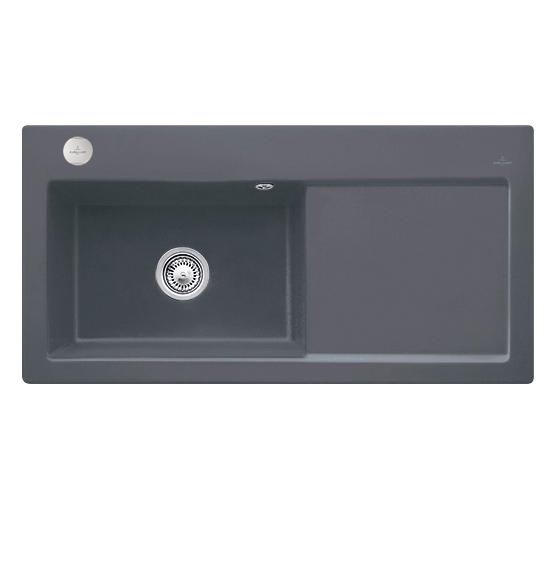 Мойка для кухни Villeroy & Boch Subway 60 XL 100х51 см чаша слева керамика graphite 671802i4