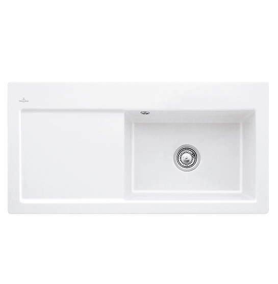 Мойка для кухни Villeroy & Boch Subway 60 XL Flat 96,5х47,5 см чаша справа керамика snow white 67191FKG