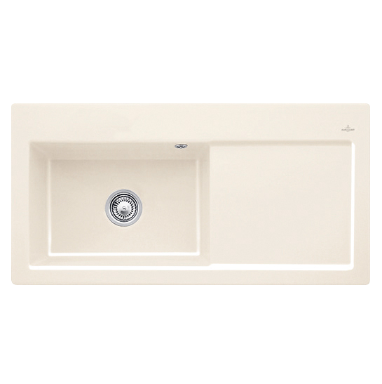 Мийка для кухні Villeroy & Boch Subway 60 XL Flat 96,5х47,5 см чаша зліва кераміка crema 67181FKR