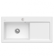 Мойка для кухни Villeroy & Boch Subway 60 XL Flat 96,5х47,5 см чаша слева керамика stone white 67182FRW