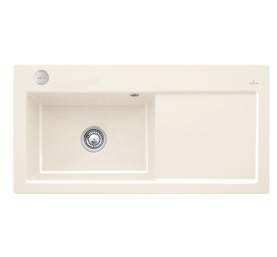 Мойка для кухни Villeroy & Boch Subway 60 XL Flat 96,5х47,5 см чаша слева керамика crema 67182FKR