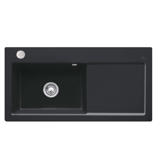 Мийка для кухні Villeroy & Boch Subway 60 XL Flat 96,5х47,5 см чаша зліва кераміка ebony 67182FS5