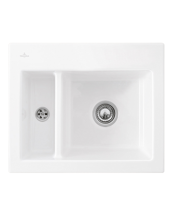 Мийка для кухні Villeroy & Boch Subway 60 XM Flat 58,5х47,5 см кераміка snow white 67801FKG