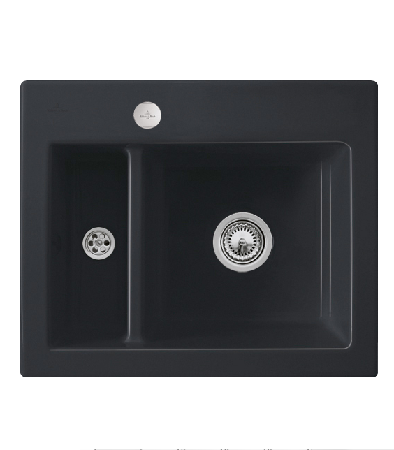 Мойка для кухни Villeroy & Boch Subway 60 XM Flat 58,5х47,5 см керамика graphite 67802Fi4