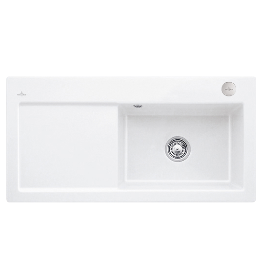 Мийка для кухні Villeroy & Boch Subway 60 XL Flat 96,5х47,5 см чаша справа кераміка stone white 67192FRW