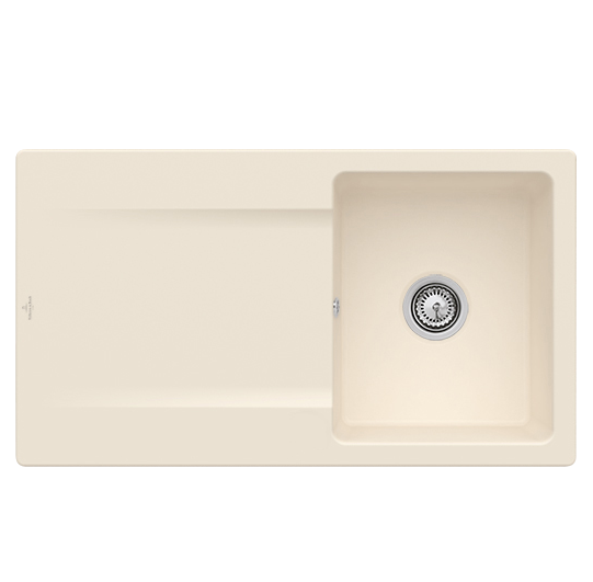 Мийка для кухні Villeroy & Boch Siluet 50 Flat 88х49 см кераміка ivory 33351FFU
