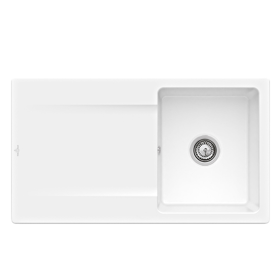 Мийка для кухні Villeroy & Boch Siluet 50 Flat 88х49 см кераміка snow white 33351FKG